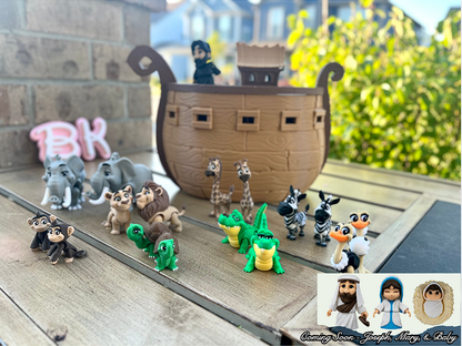 Noah's Ark Playset: 16+ Articulated Animals + Noah + Ark | Faith-Based, Biblical Toy, Religious Education