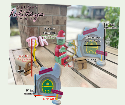 3D Printed Grinch & Max Brick-Style Lair Set – Complete Christmas Display