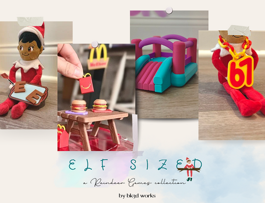 3D Printed Props & Accessories for your Elf Visitor | Plushie Elf Accessories -- Resizable