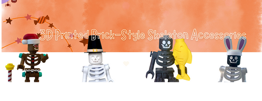 3D Printed Skeleton ACCESSORIES for Brick Figurines: Customize Mega Minifigures
