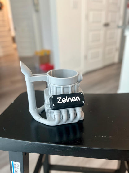 V8 Engine Cup Hoder: Custom Car Accessory for Automotive Enthusiasts & Man Caves