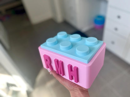 3D Printed Custom Flower Block Storage Organizer: Big Brick-Style Nursery Decor