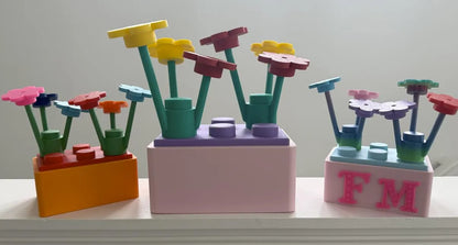 3D Printed Custom Flower Block Storage Organizer: Big Brick-Style Nursery Decor