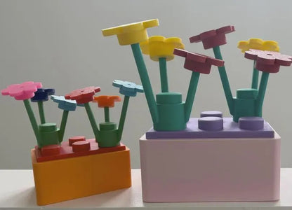 3D Printed Custom Flower Block Storage Organizer: Big Brick-Style Nursery Decor