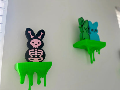 3D Printed Slime Drip Shelves: Eerie Kids or Game Room Decor, Set of 3
