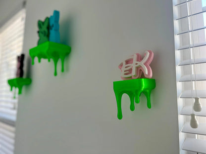 3D Printed Slime Drip Shelves: Eerie Kids or Game Room Decor, Set of 3
