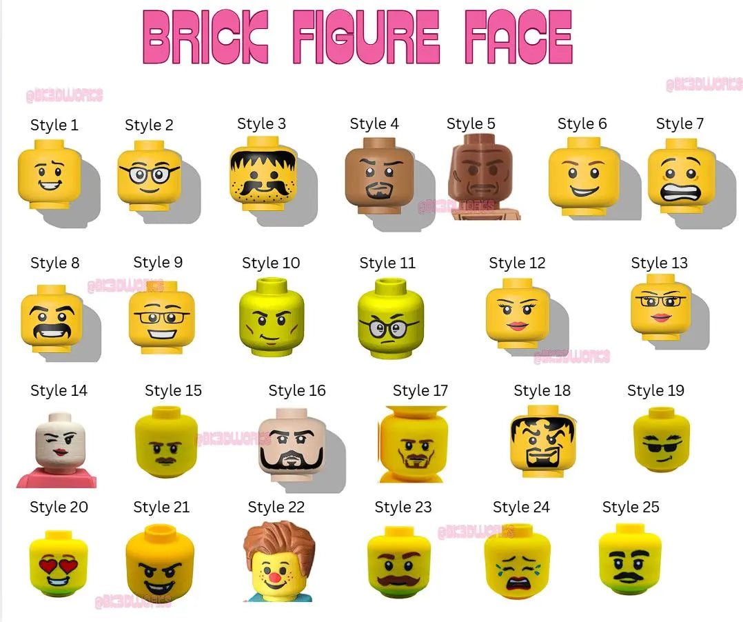 Personalized 3D Printed Brick-Compatible Minifigure - Custom Design Your Own Unique Character