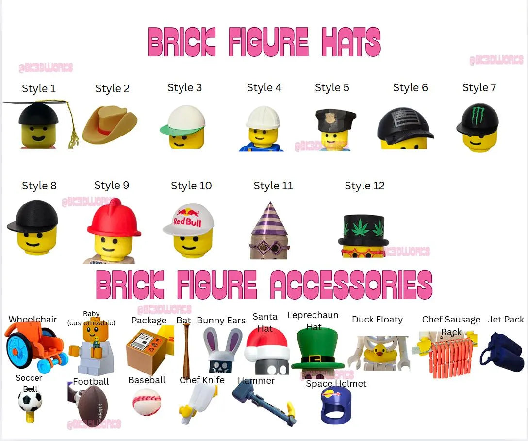 Personalized 3D Printed Brick-Compatible Minifigure - Custom Design Your Own Unique Character