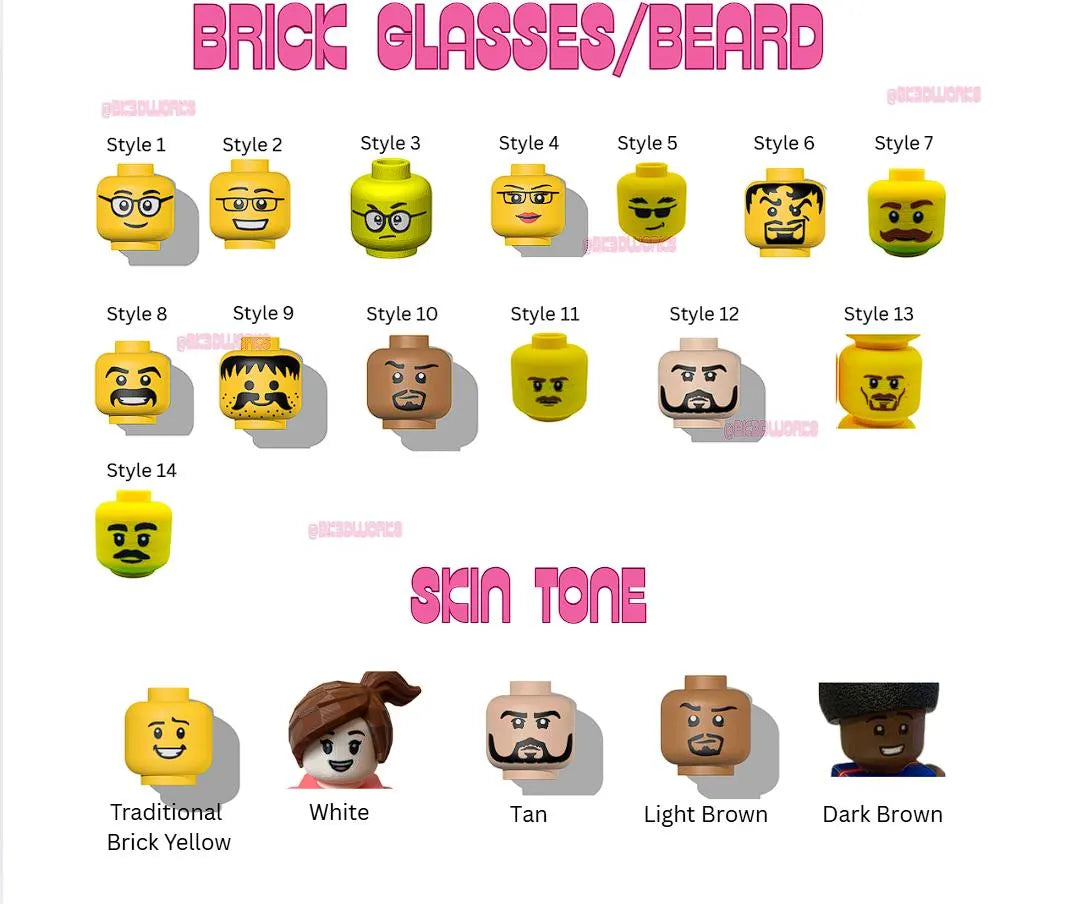 Personalized 3D Printed Brick-Compatible Minifigure - Custom Design Your Own Unique Character