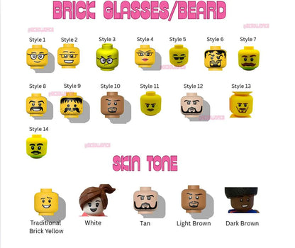 Personalized 3D Printed Brick-Compatible Minifigure - Custom Design Your Own Unique Character