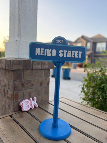 Custom 3D Printed Street Sign: Nursery, Classroom, Desk Decor