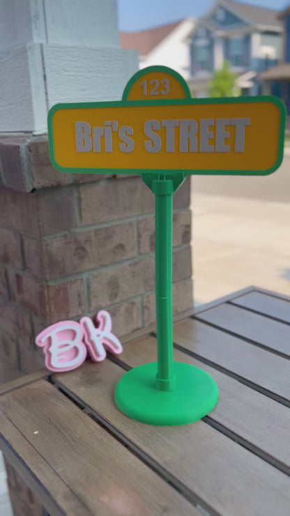 Custom 3D Printed Street Sign: Nursery, Classroom, Desk Decor