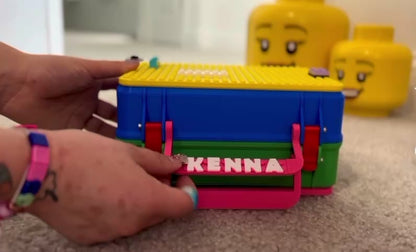 Personalized Brick Storage Container: Customizable Block Organizer & Lunch Box for Kids and Adults