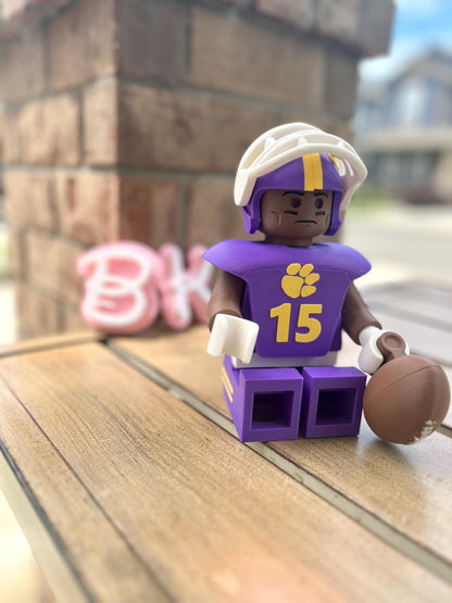 Personalized 3D Printed Football Player Figurine with Accessories - Custom Sports Collectible
