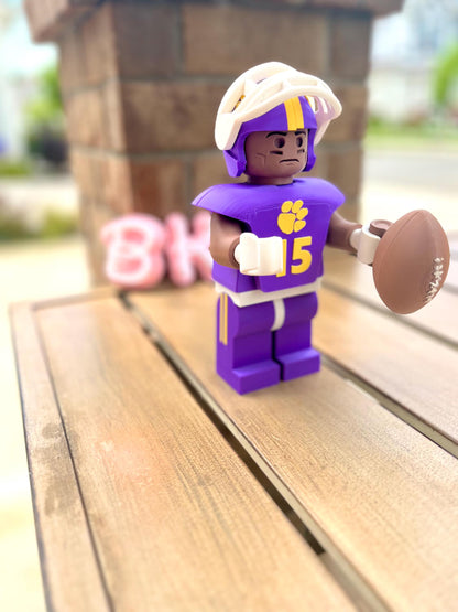 Personalized 3D Printed Football Player Figurine with Accessories - Custom Sports Collectible