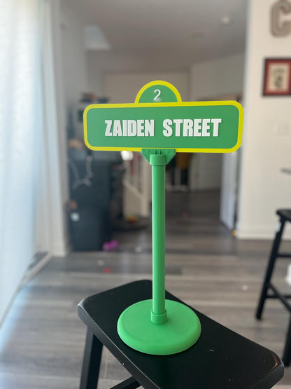 Custom 3D Printed Street Sign: Nursery, Classroom, Desk Decor